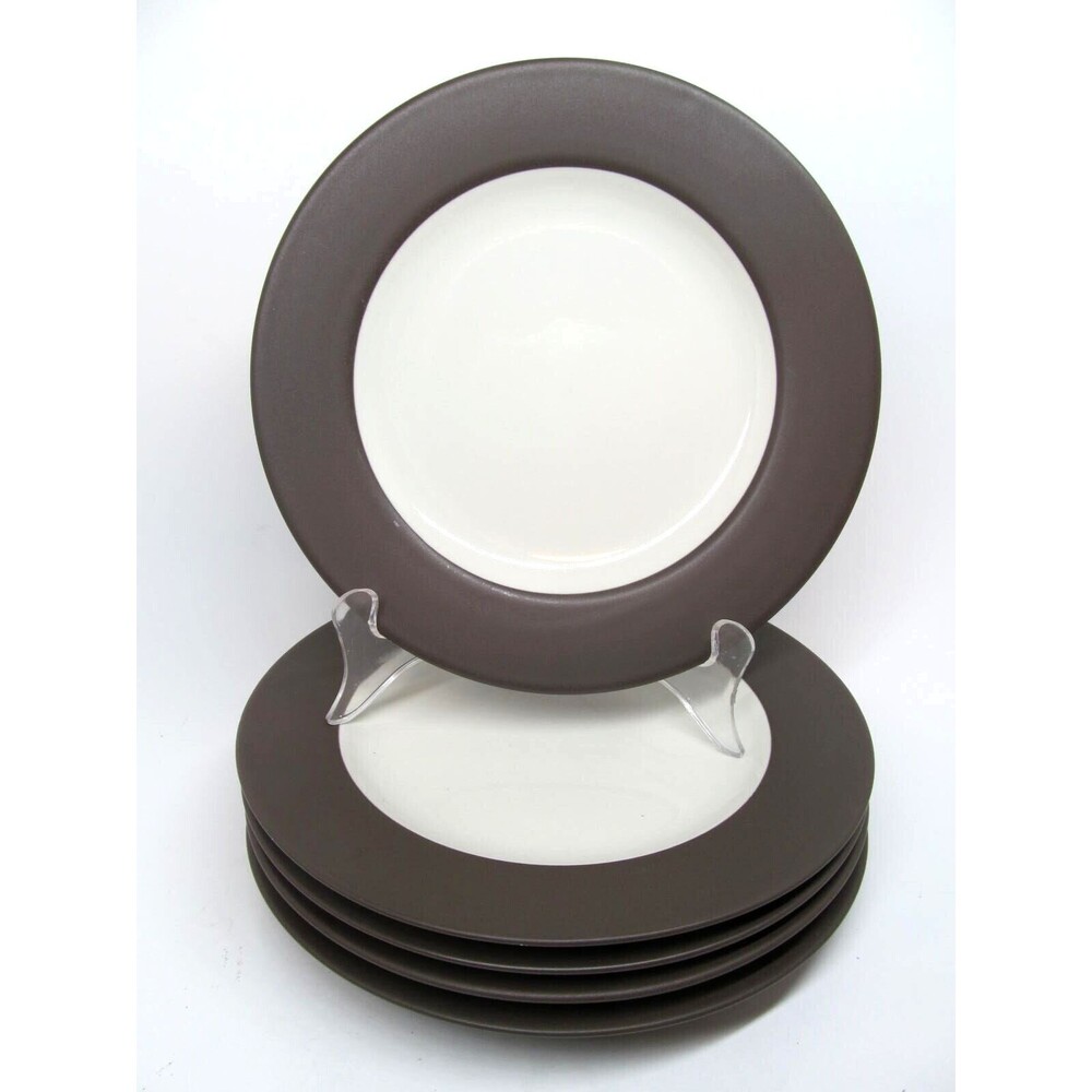 Noritake Colorwave Chocolate 8 1/4" Rimmed Salad Plates Bundle of 5